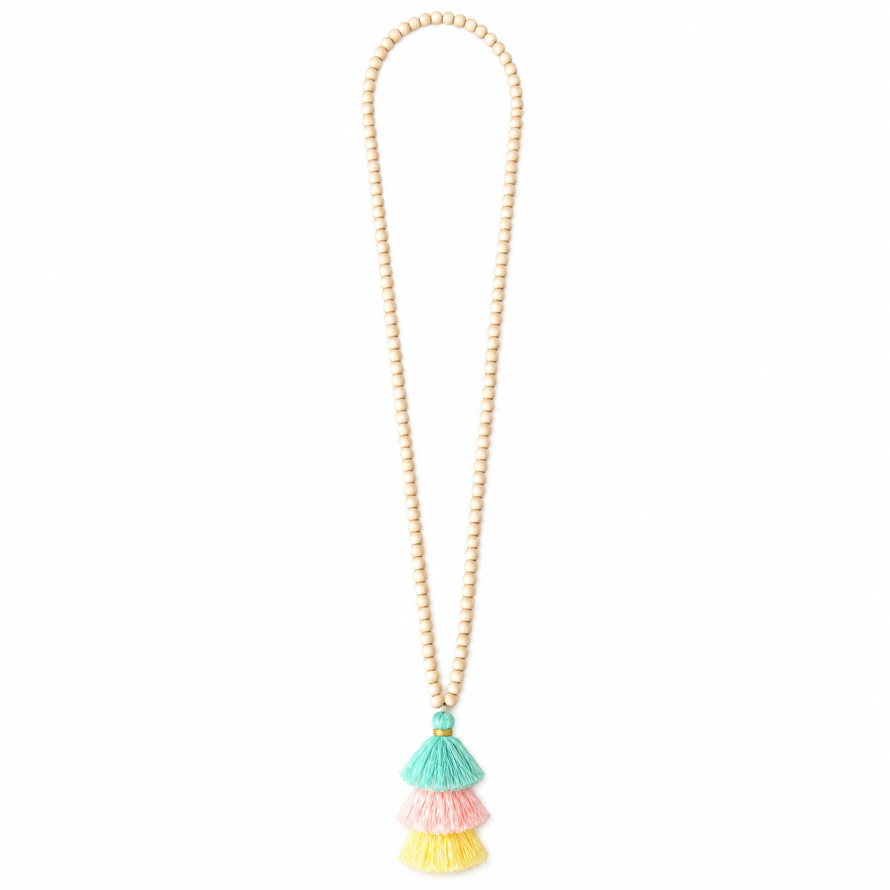Tassel Wooden Beaded Necklace قلب خرز