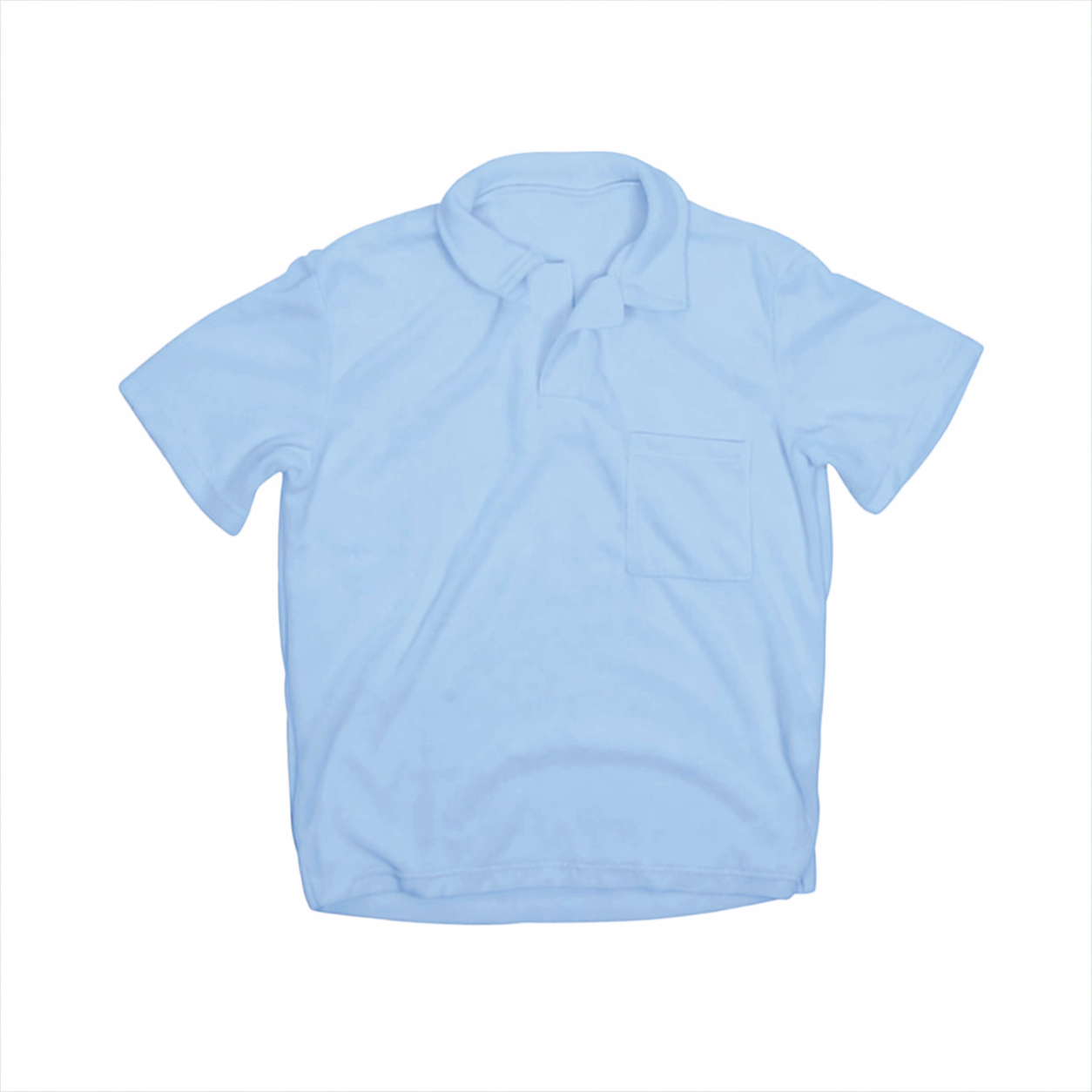 Light Blue Boys Terry Polo Top بلوزه كم قصير