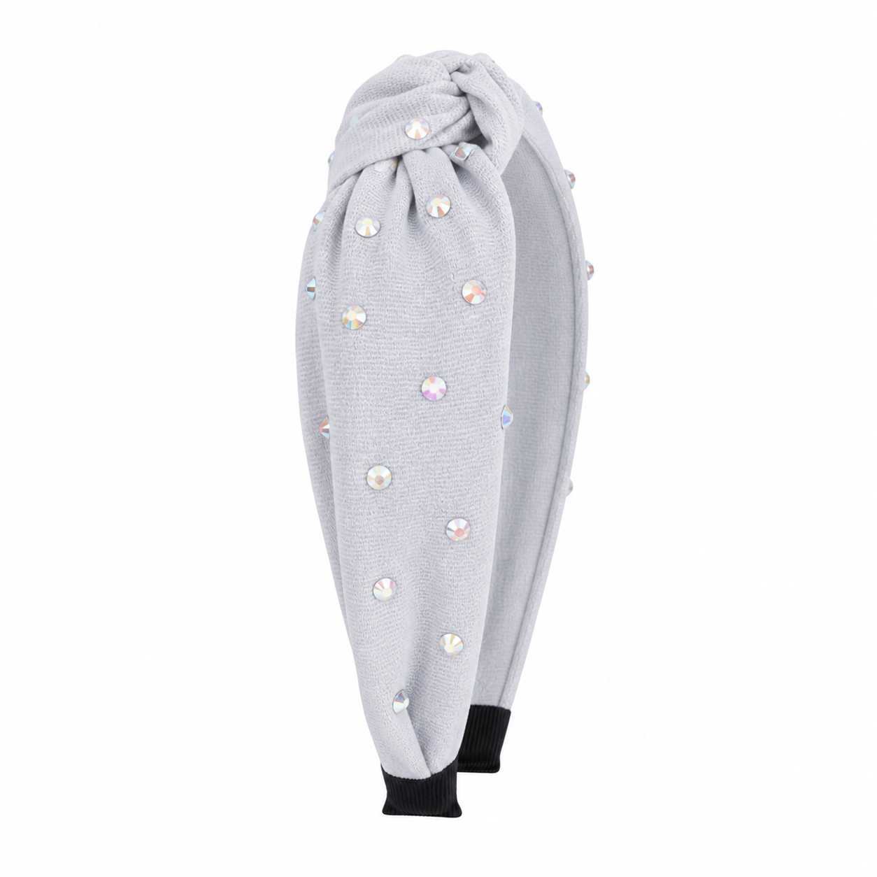 Silver Rhinestone Knot Headband تاج