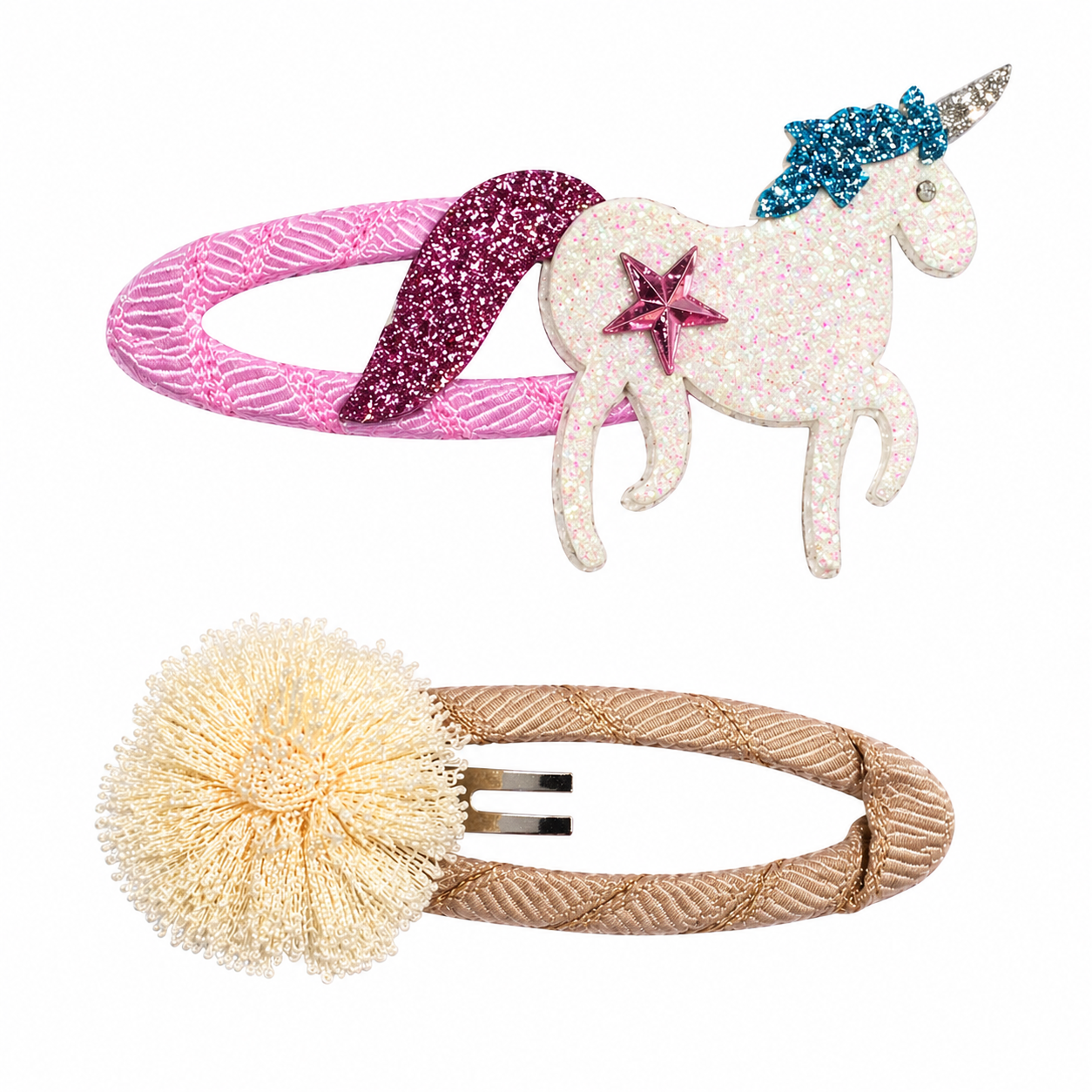 Unicorn Pompom Hair Clip مشبك شعر