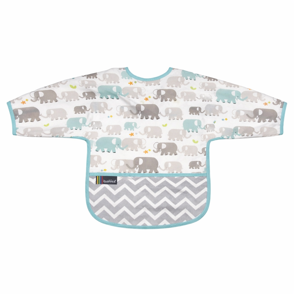 Elephants Long Sleeves Bib مريلة نايلون