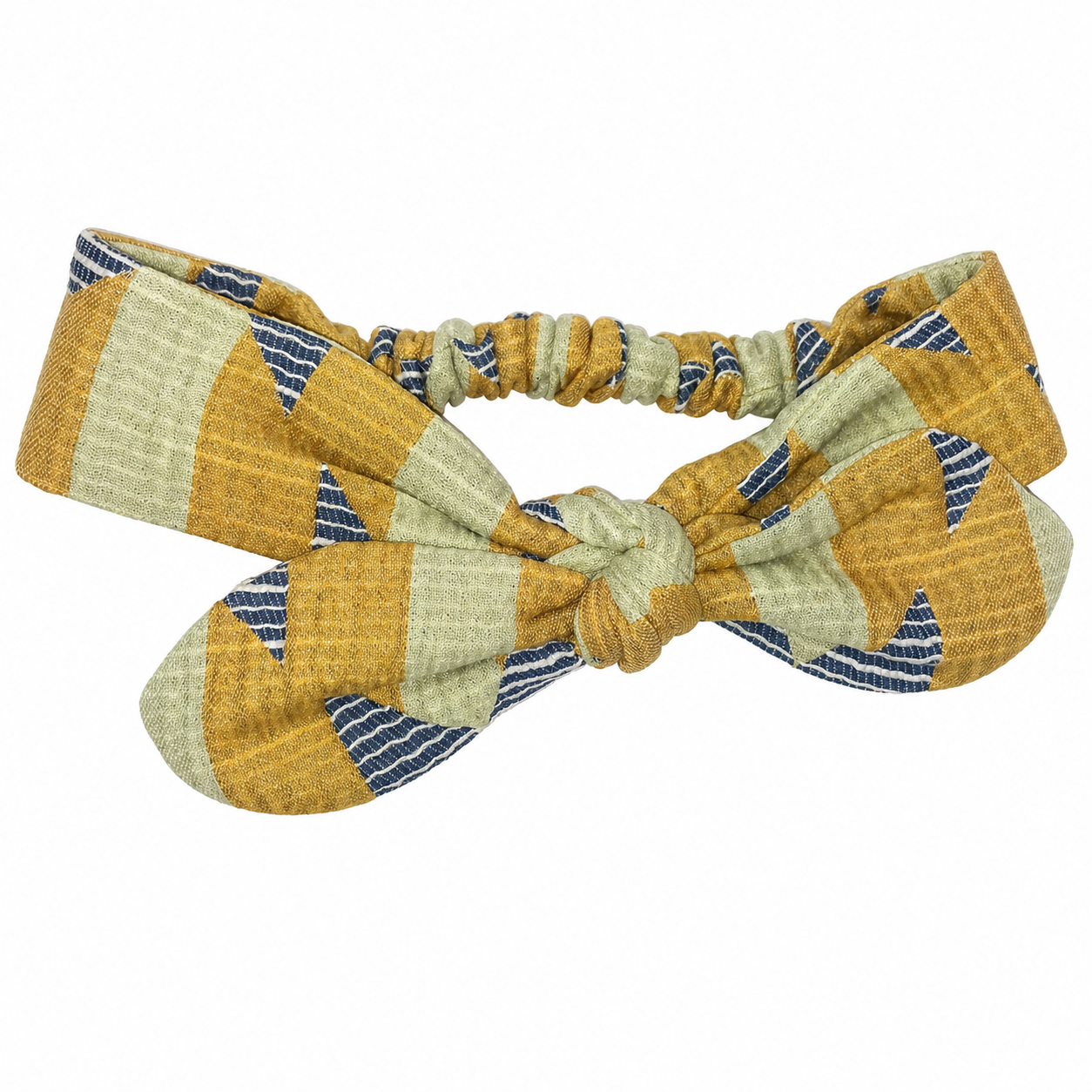 Yellow Blue Bow Headband ربطة شعر