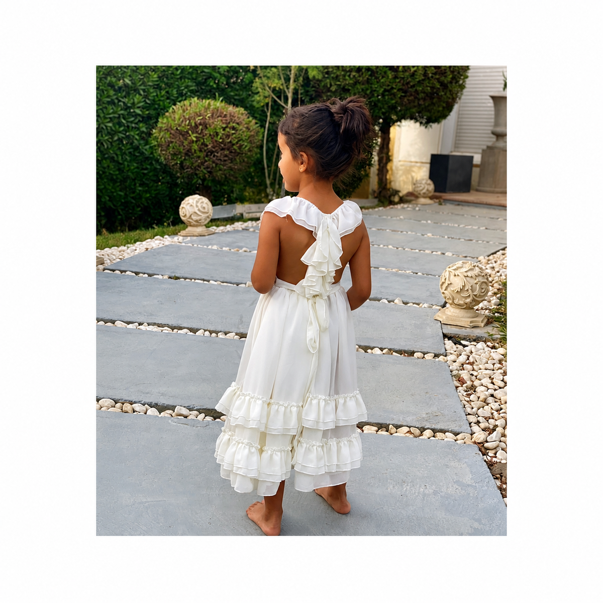 Nellie Ruffle Maxi Dress Ivory