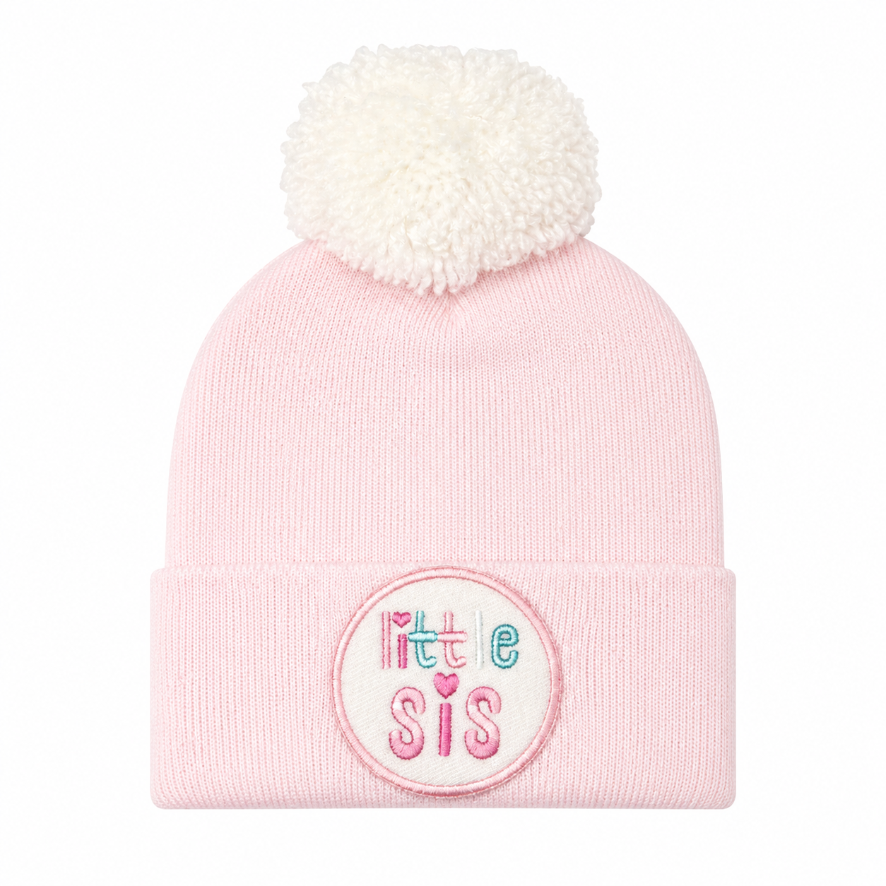 Pink Little Sis Pom Hat قبعة مواليد