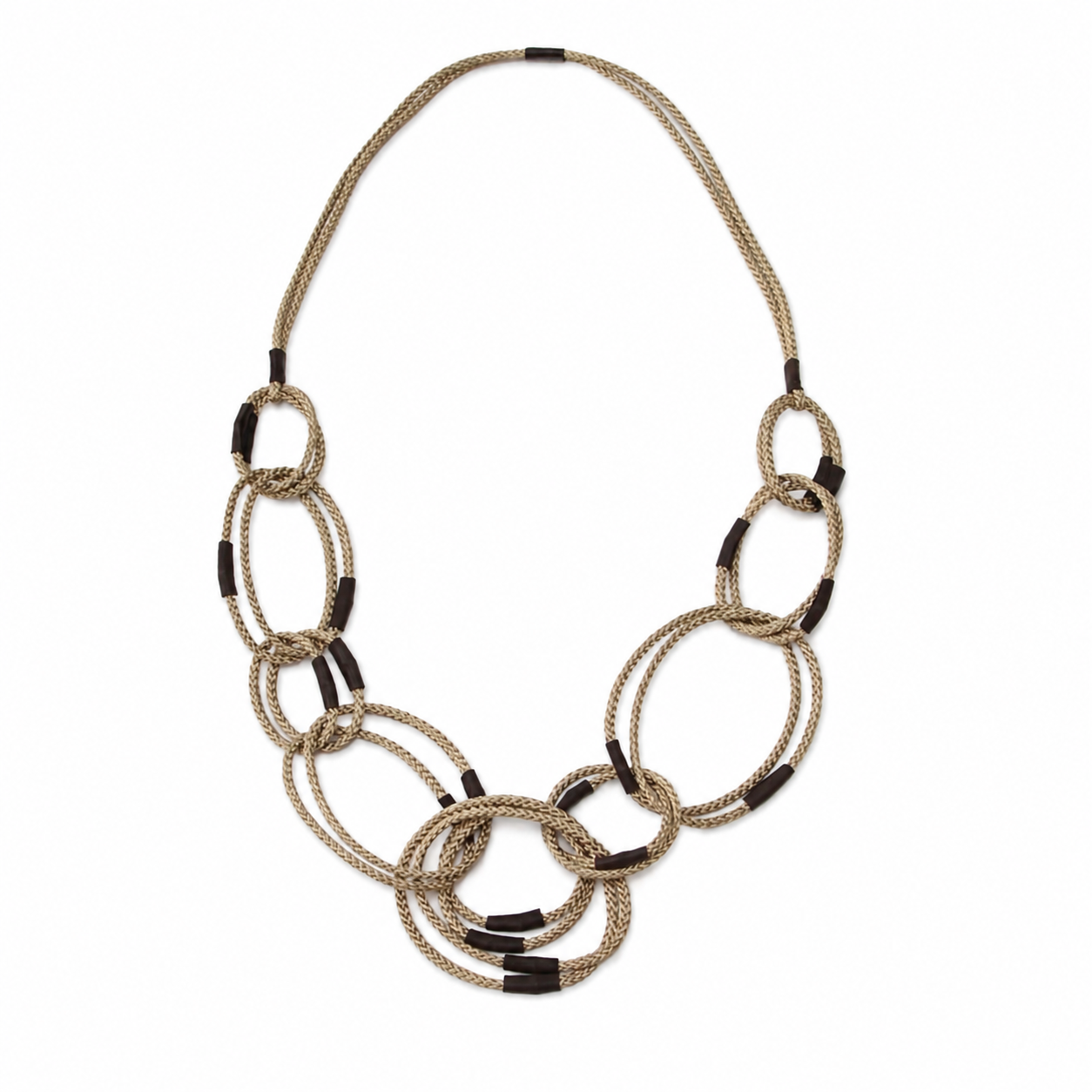 Rope Meg Necklace in Tan قلب لون بيج