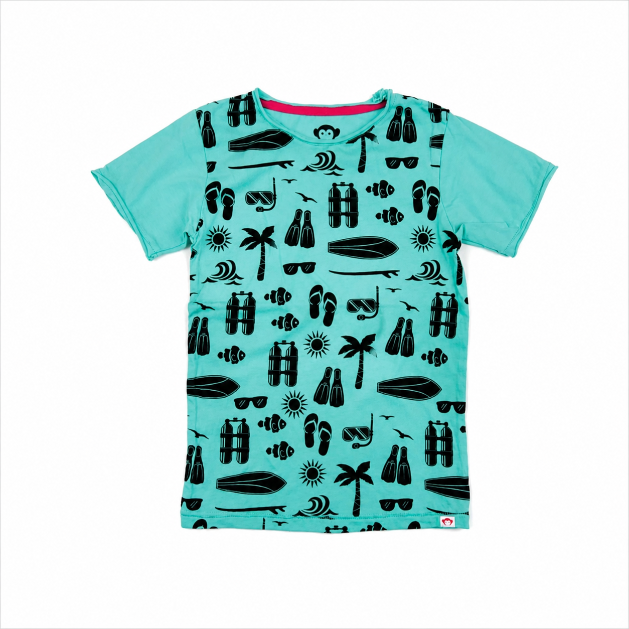 Terquoise Sea Extrusion Tshirt بلوزة لون تركواز