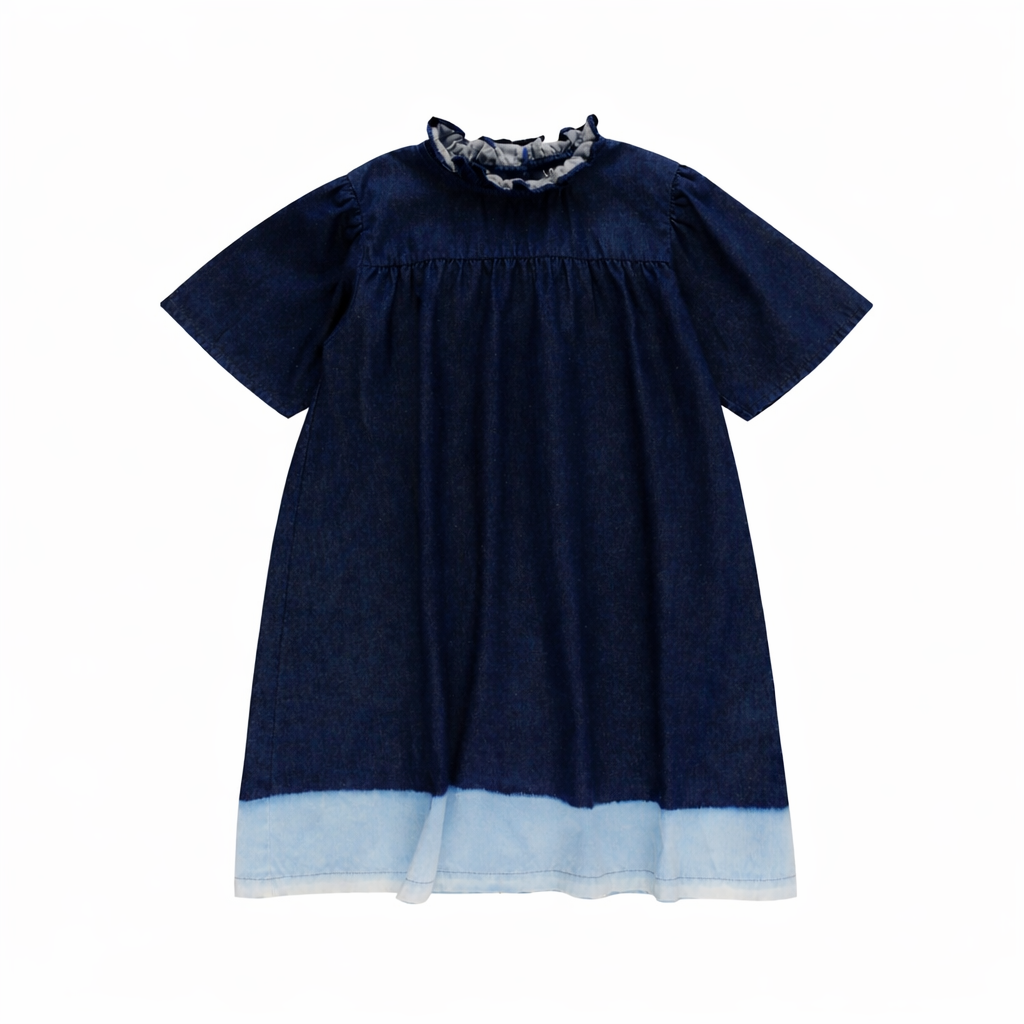 BLUE DENIM DIP DYE DRESS فستان جينز