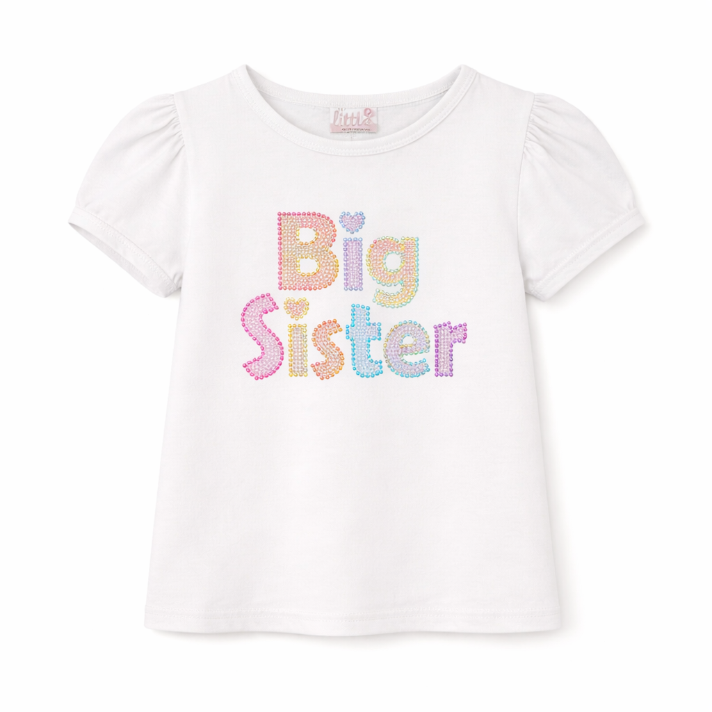 S/S Puff Tee White Big Sister بلوزه بنت