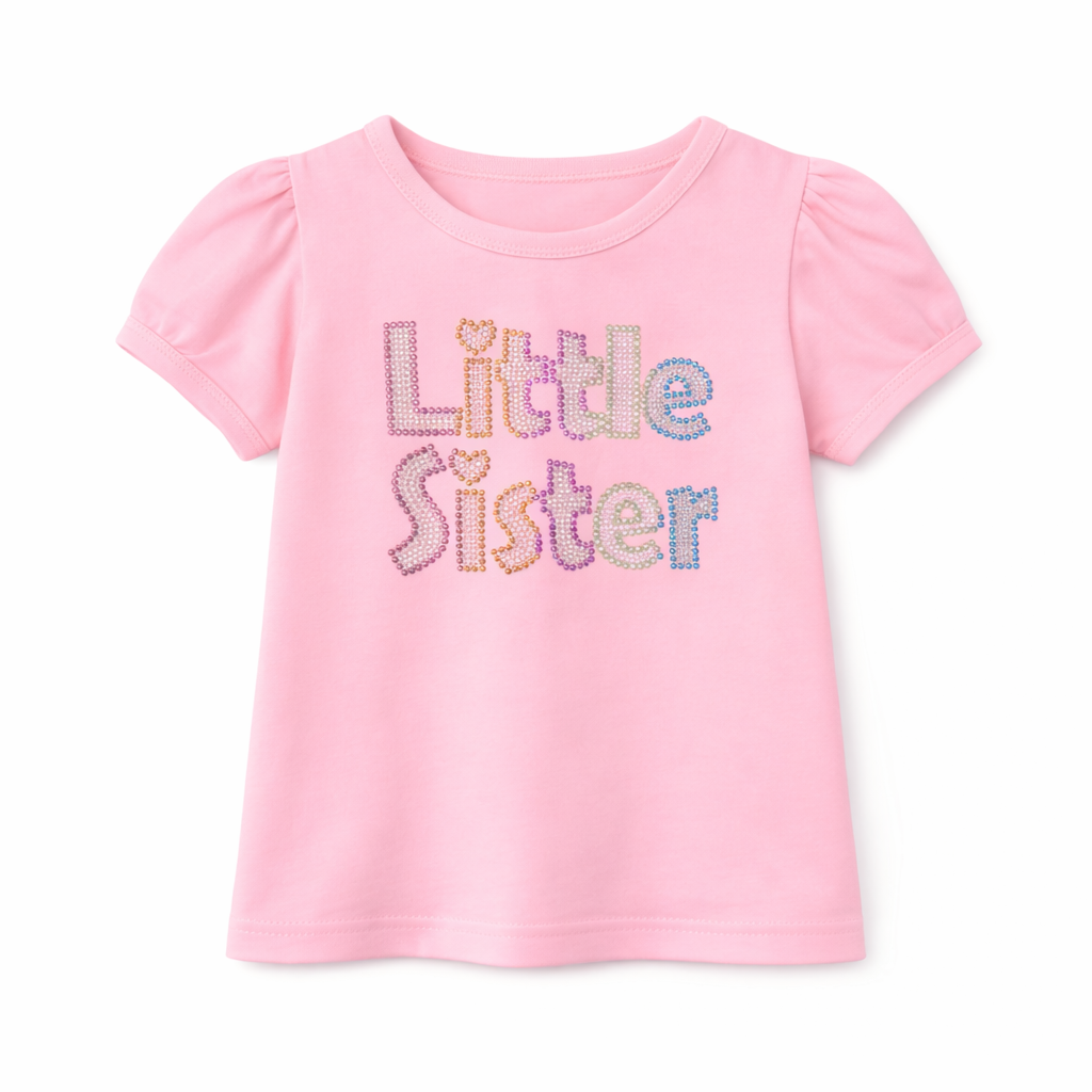 S/S Puff Tee Pink Little Sister بلوزه بنت