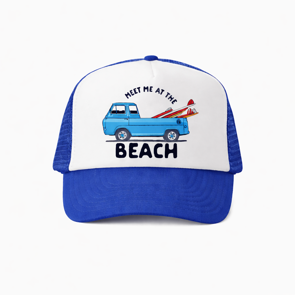 Meet Me At The Beach Hat Blue قبعة لون أزرق