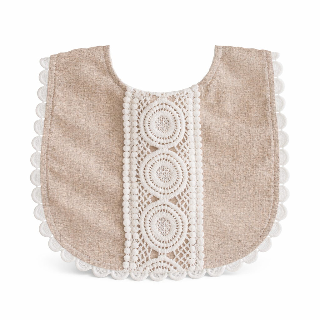 Olivia Bib Linen Natural مريلة لون بيج