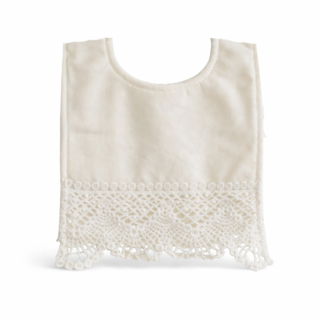 Erin Bib Ivory Linen مريلة لون آبيض