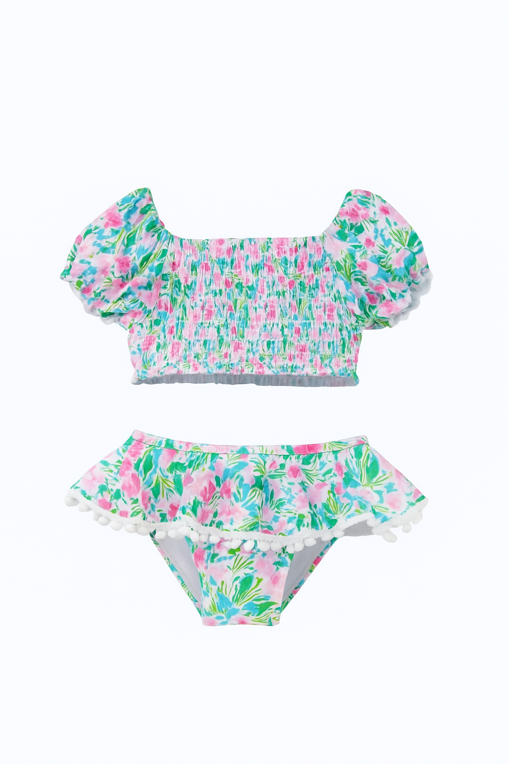 Lotus & Lilies Two Piece PomPom Swimsuit ملابس سباحة قطعتين