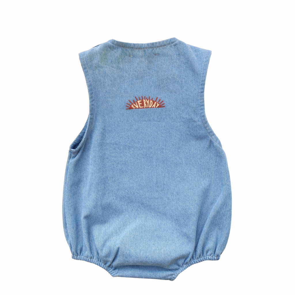 LIGHT BLUE DENIM ROMPER جمبسوت جينز