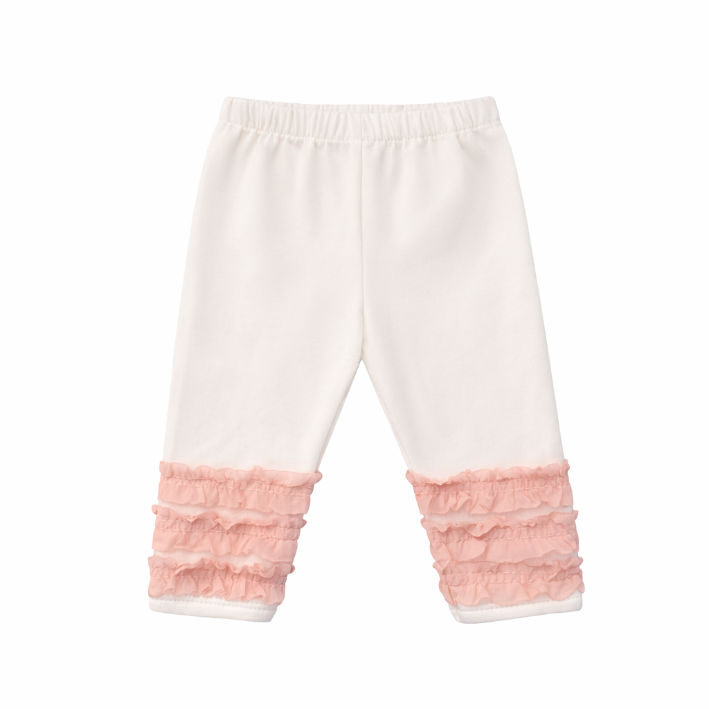 Ivory & Pink L/S Pink Ruffle Set طقم مواليد