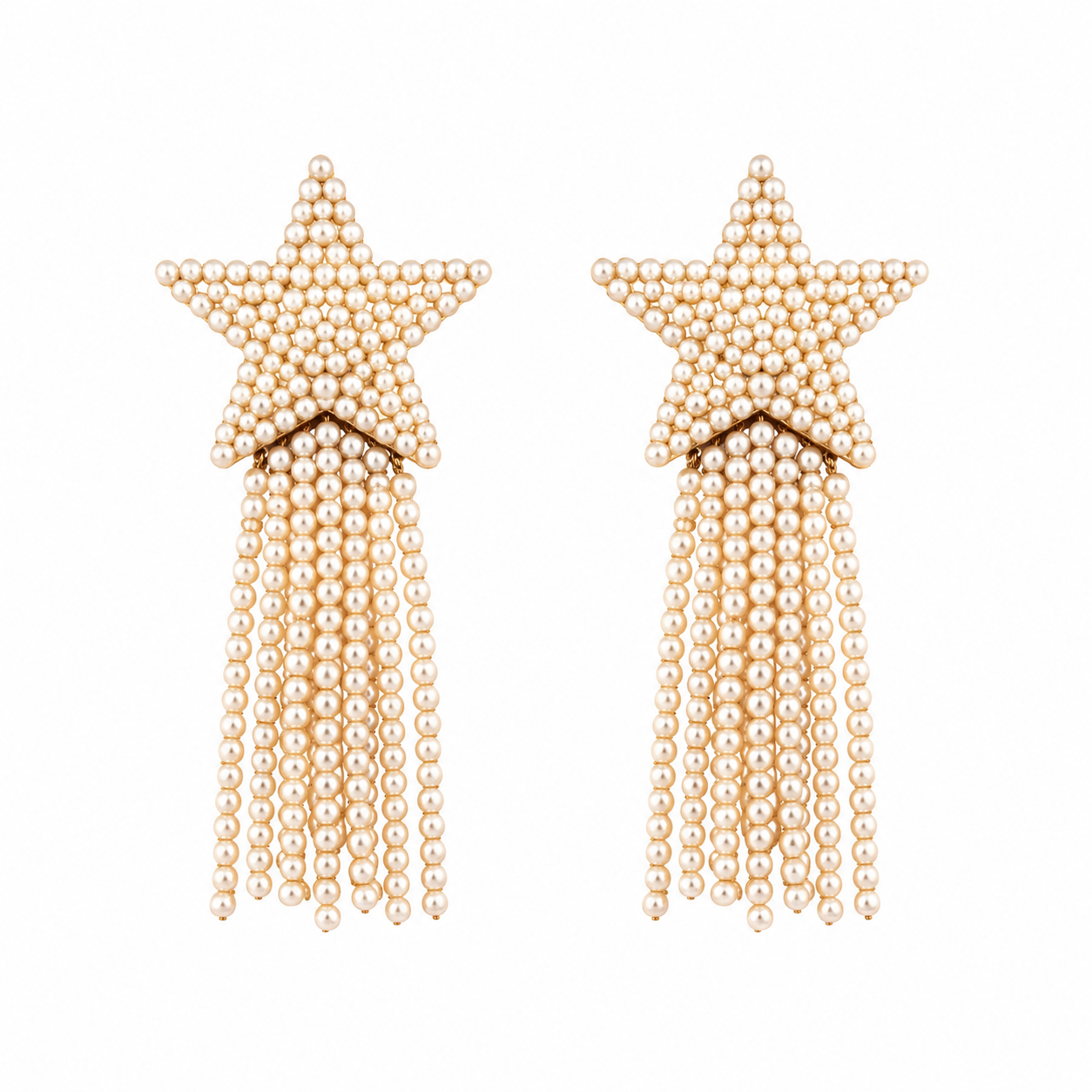 Star Drop Earrings حلق لون صدفي