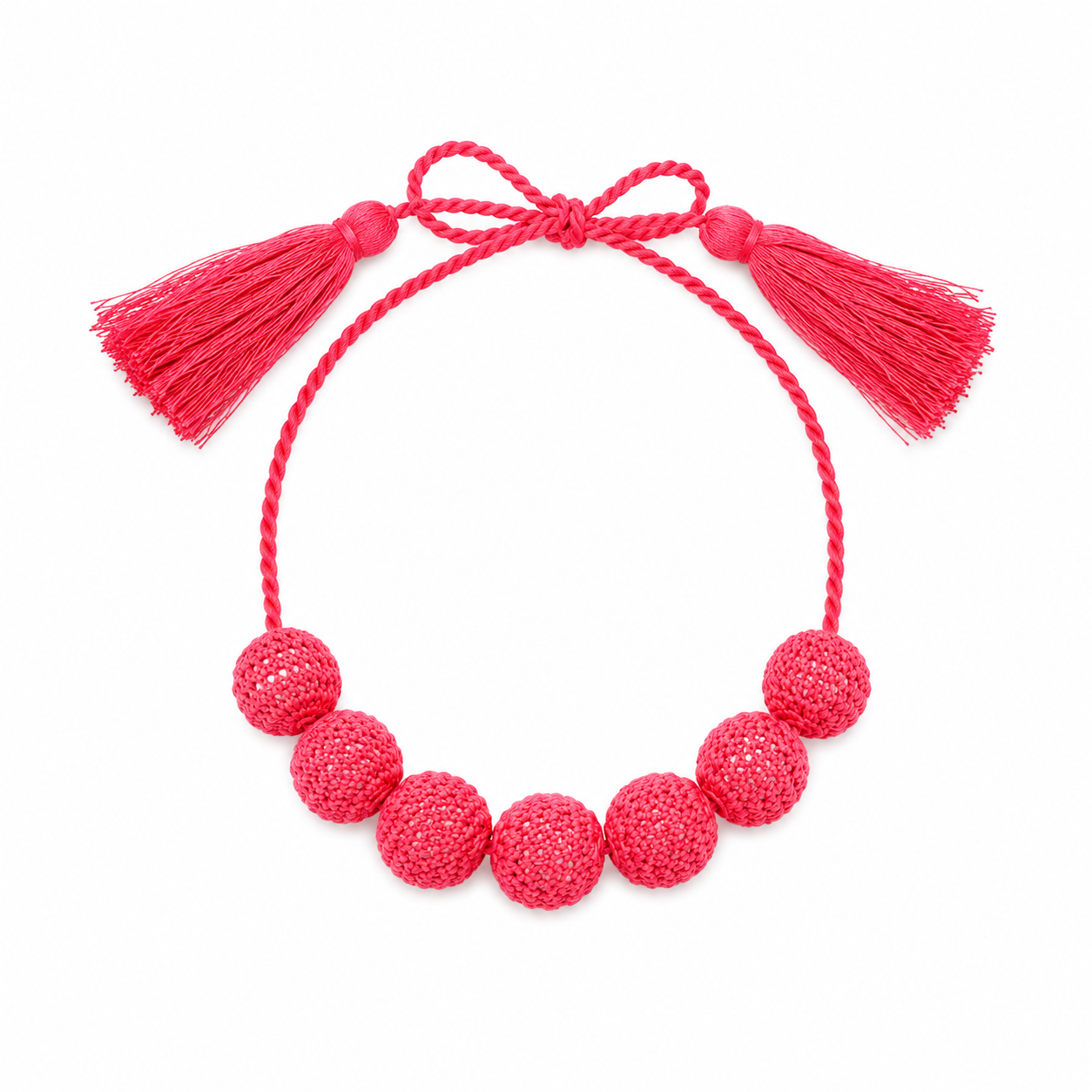 Crochet beaded Necklace قلب كروشيه