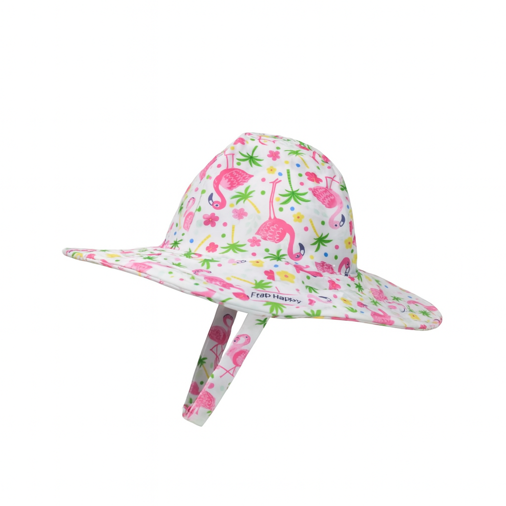 Flamingo Party Summer Splash Swim Hat قبعة لون أبيض