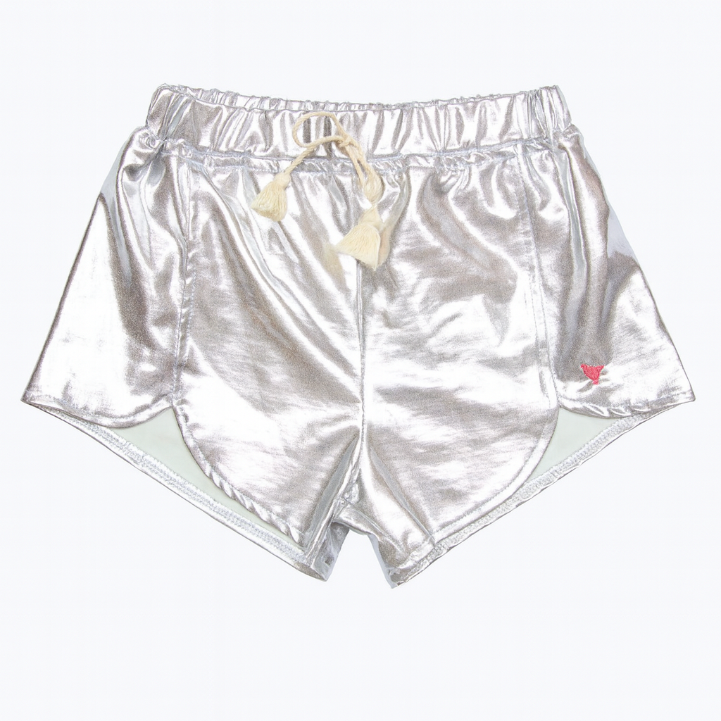 Girls Millie Silver Short شورت لون فضي