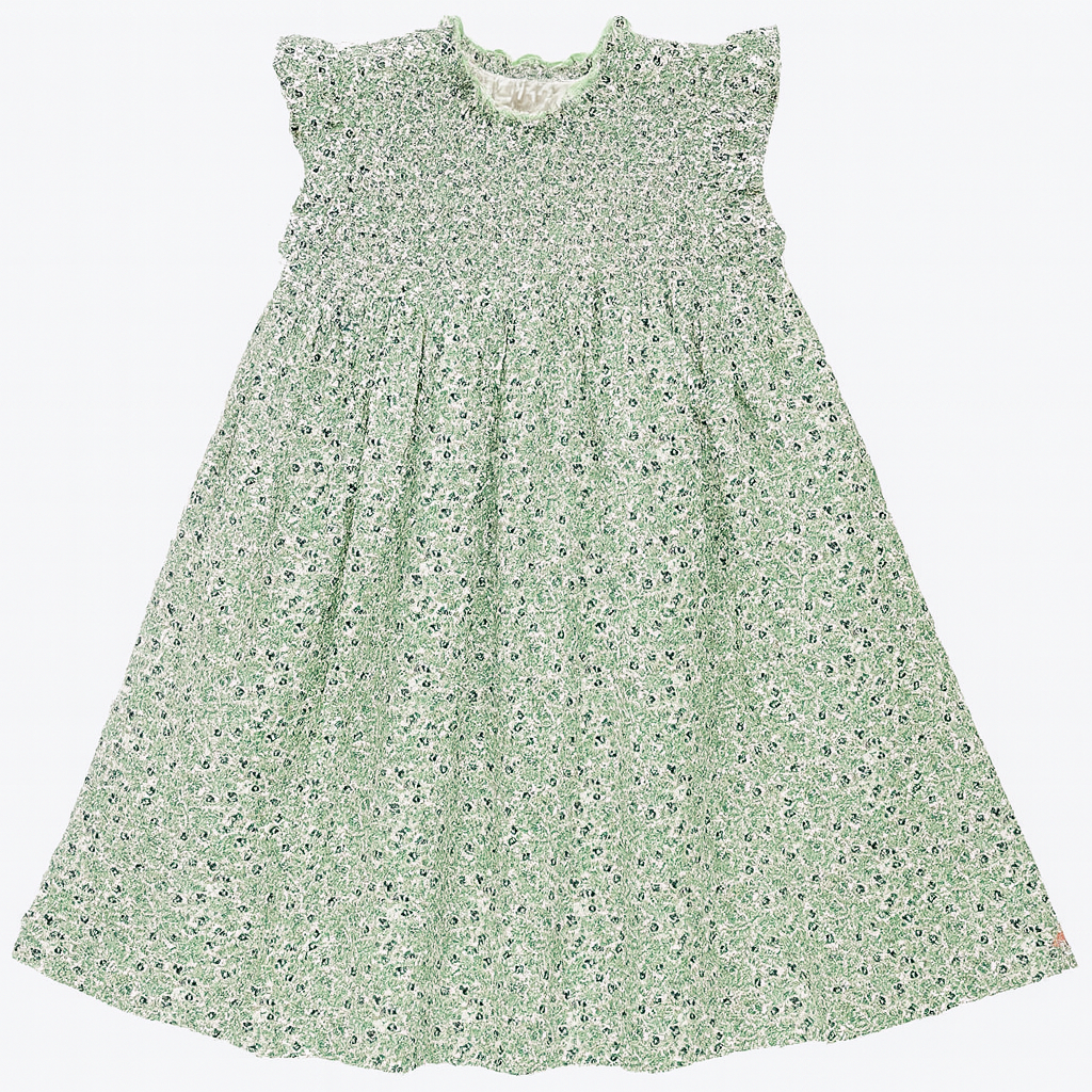 Girls Stevie Dress -Green Mini Ditsy فستان لون أخضر