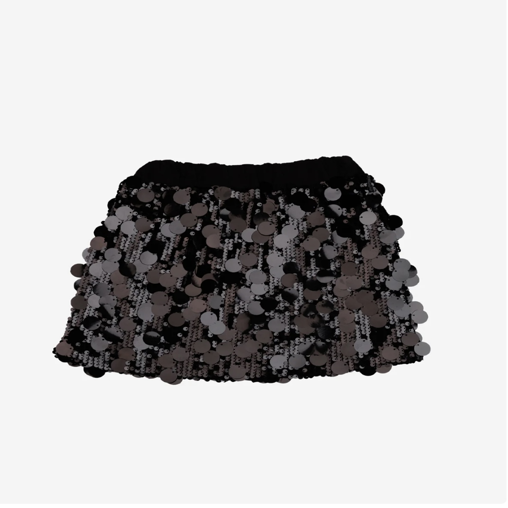 Black Spangle Skirt تنورة لون أسود