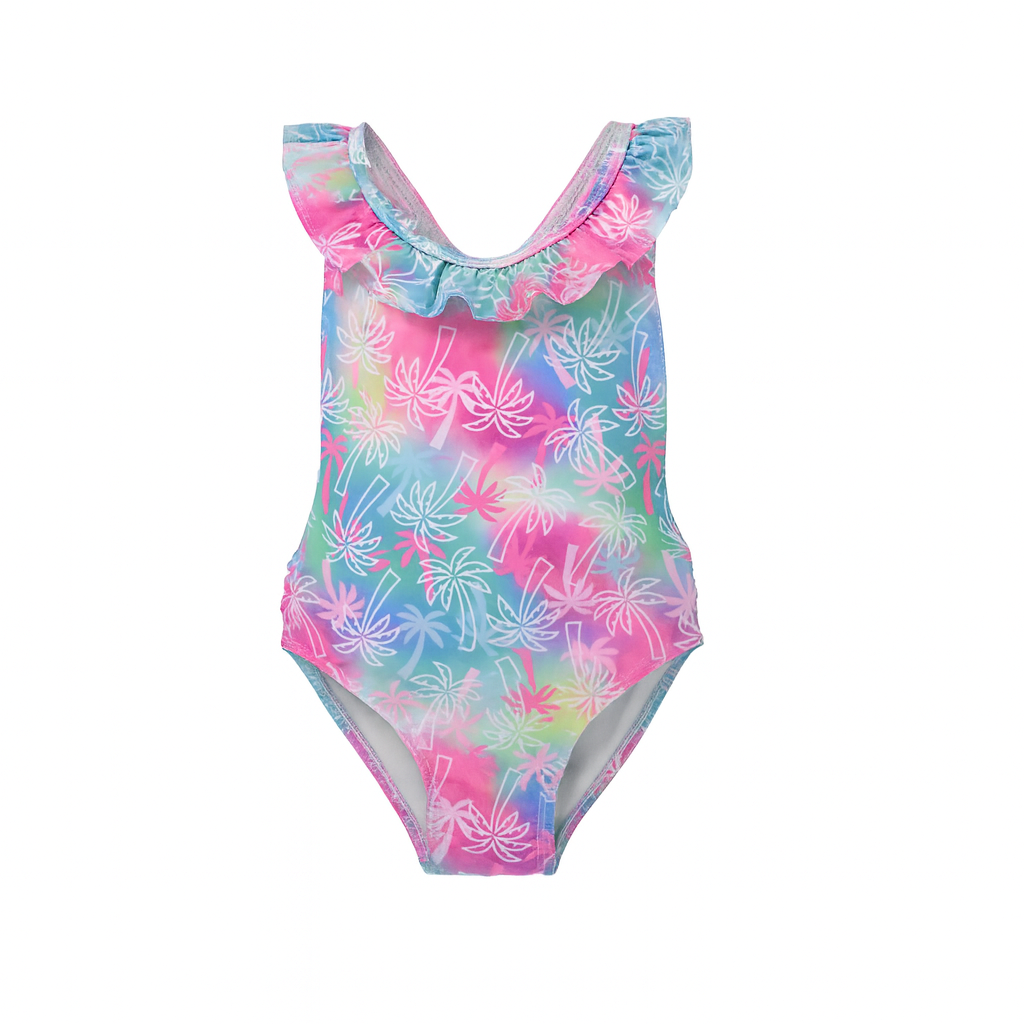 Pink Tropical Palms Mindy Swimsuit ملابس سباحة
