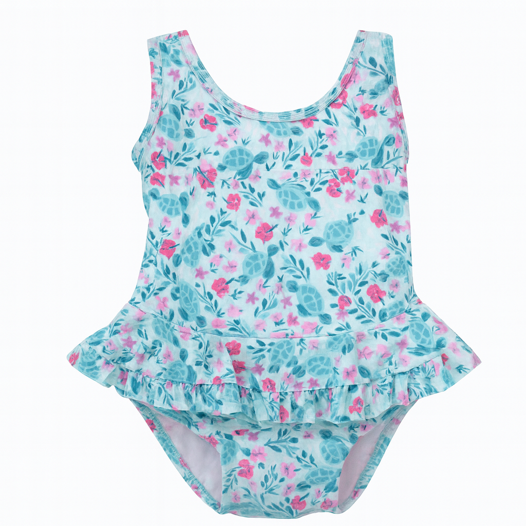 Botanical Turtles Stella Infant Ruffle Swimsuit ملابس سباحة