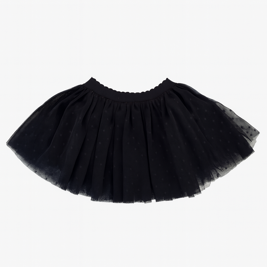 Polka Dot Tulle Skirt تنورة تور لون أسود