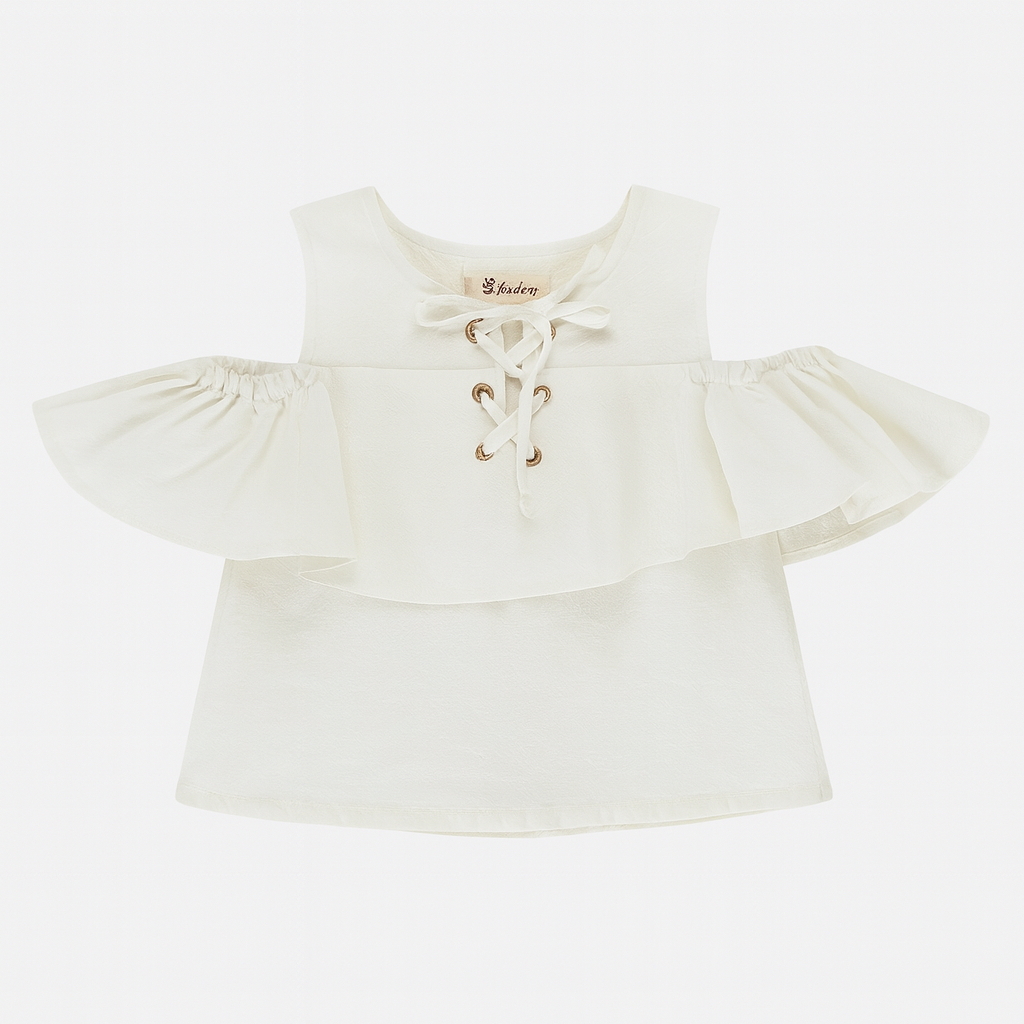 Cold Shoulder White Top قميص ابيض
