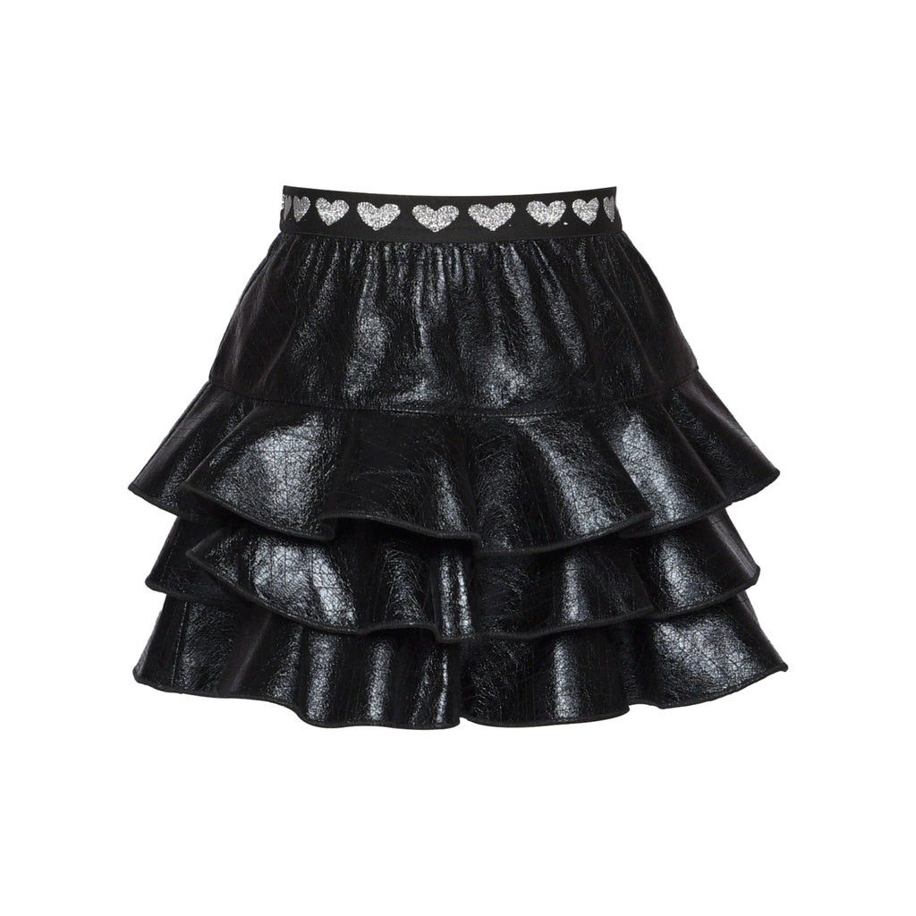 Faux Leather Bomber Jacket And Skirt Set طقم جاكيت وتنورة