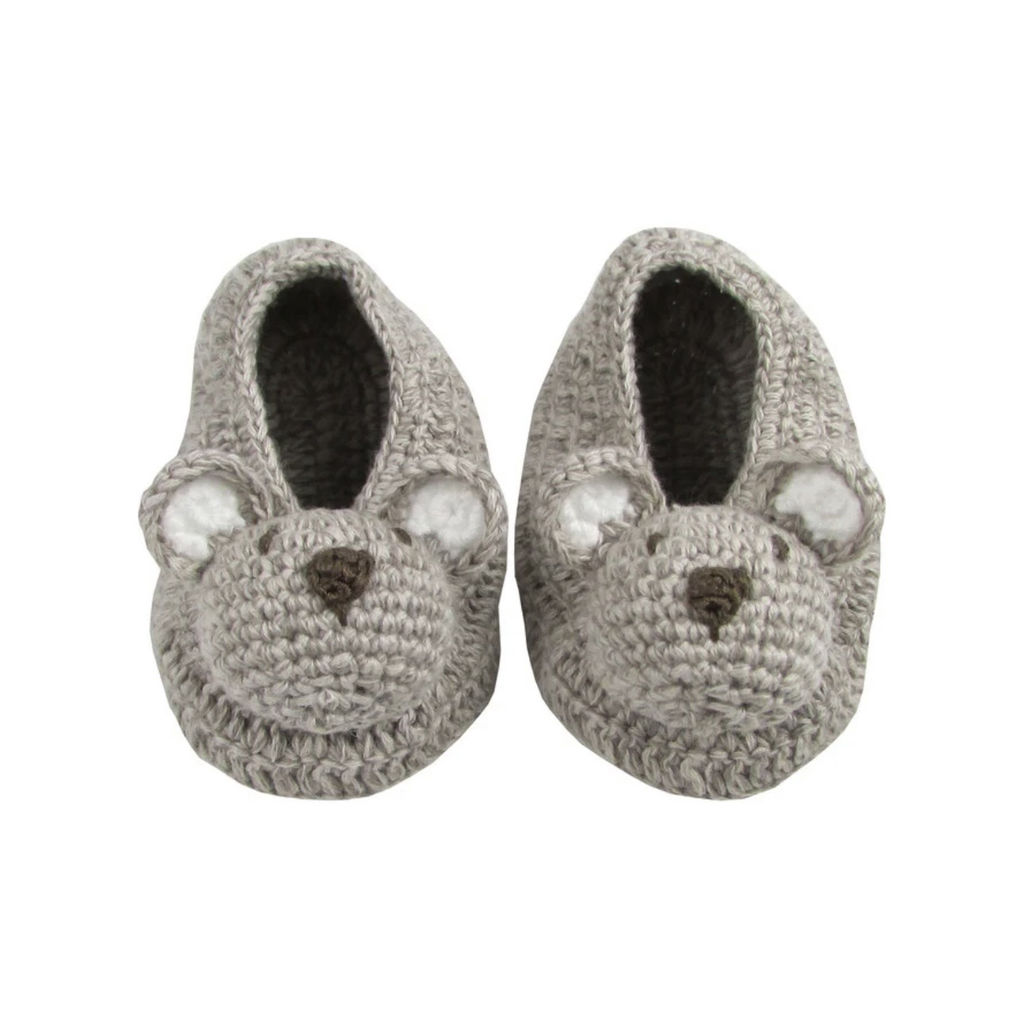 Crochet Snuggle Bear Booties حذاء مواليد