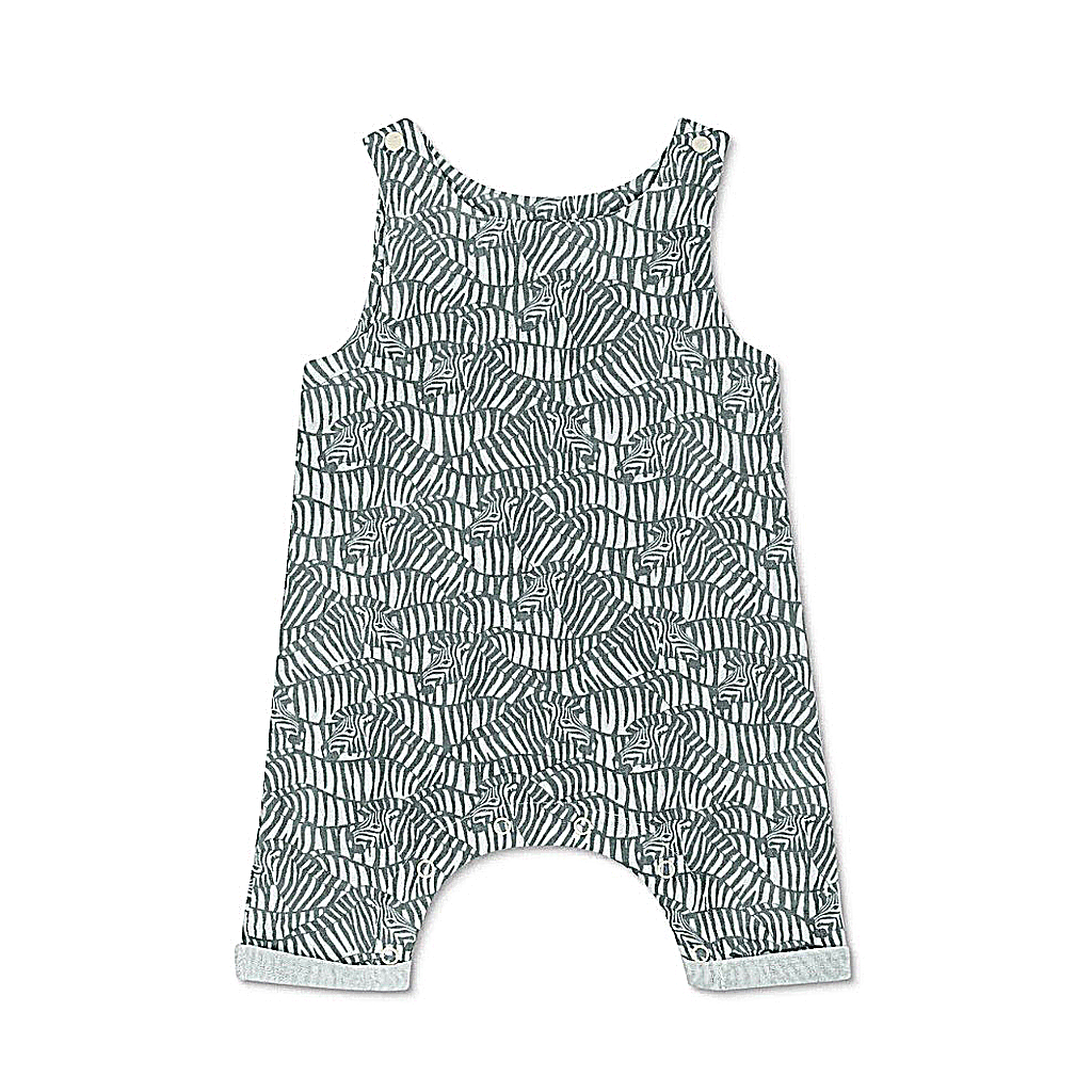 Zebra Print Muslin Coverall جمبسوت مشجر
