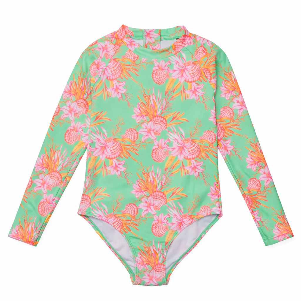 Costal Shells Swimsuit & Short Set طقم سباحة