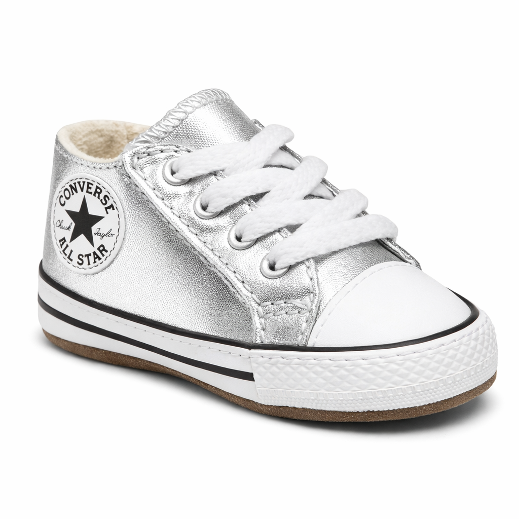 All Star Converse Silver  حذاء فضي