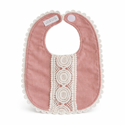 Olivia Bib Linen Rose مريلة لون وردي