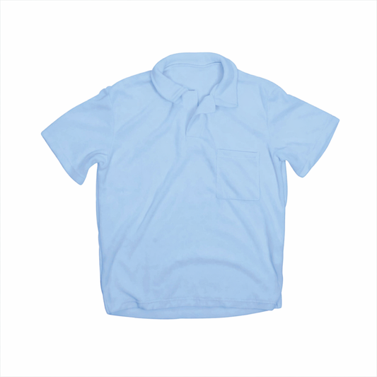 Light Blue Boys Terry Polo Top بلوزه كم قصير