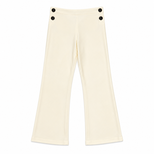 button White Bell Long Pants