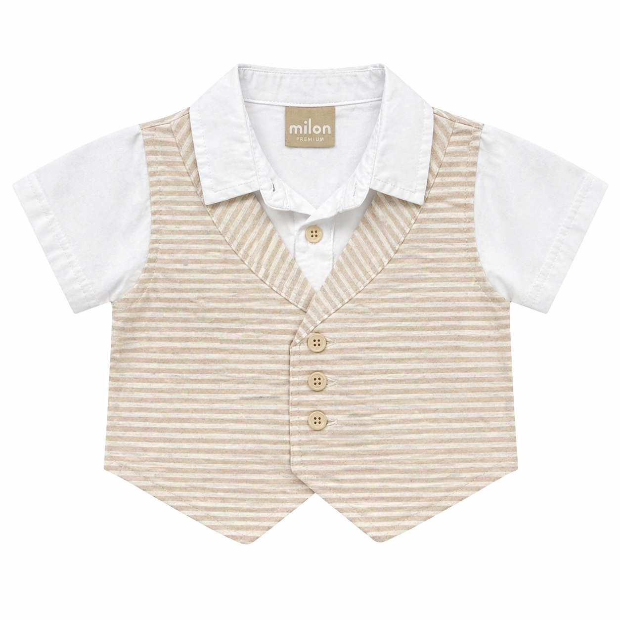 Baby Boy Vest shirt with short Set طقم مولود ولد