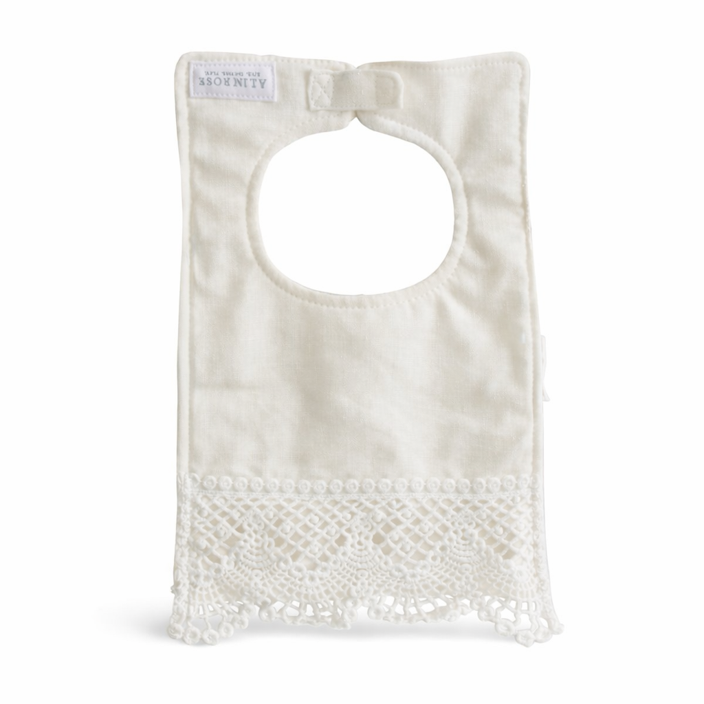 Erin Bib Ivory Linen مريلة لون آبيض