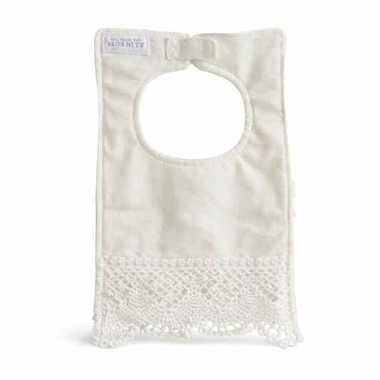 Erin Bib Ivory Linen مريلة لون آبيض