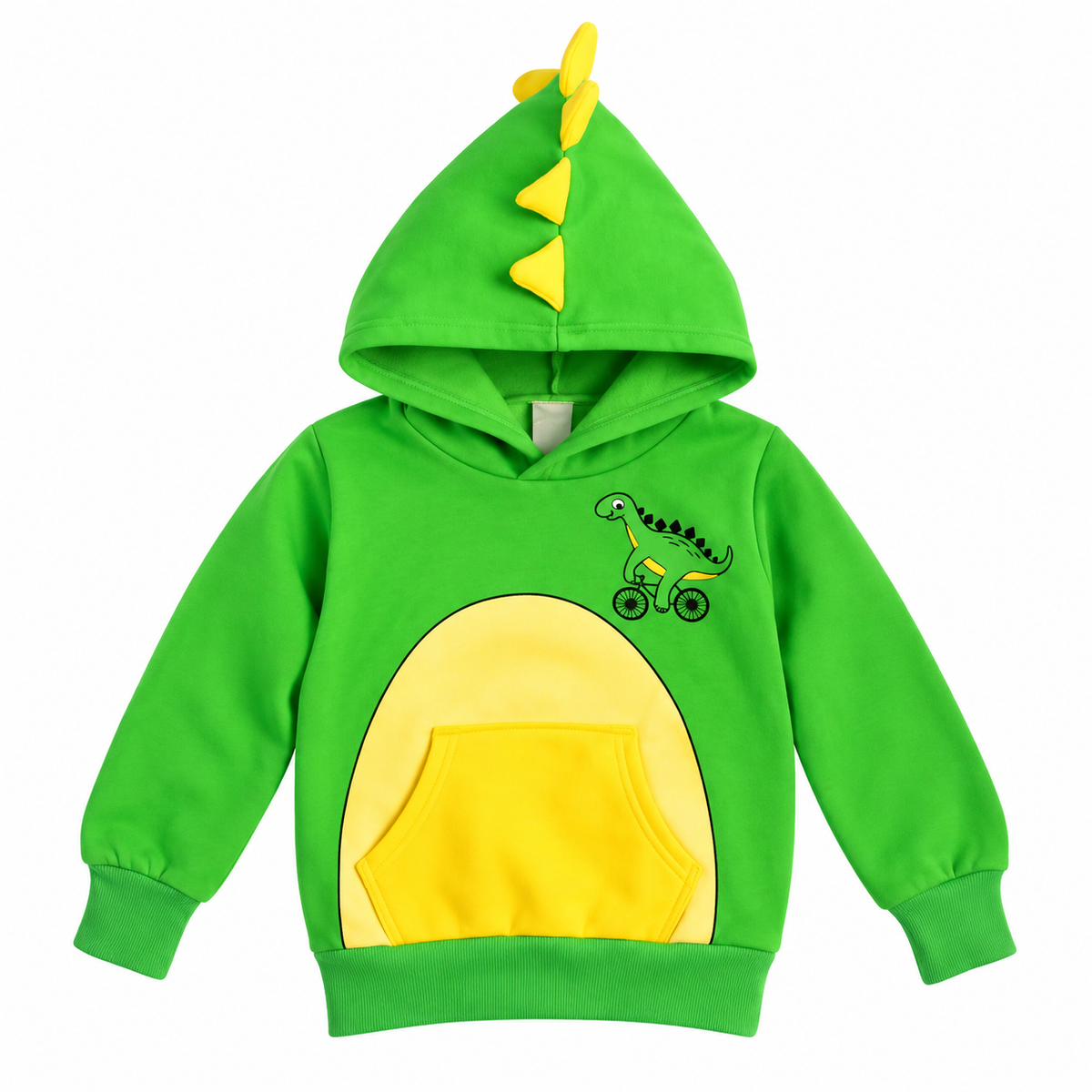 Dino Green with Yellow Spikes 3D Hoodie