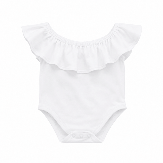 ّIsla Flutter Sleeve Leotard White As Snow