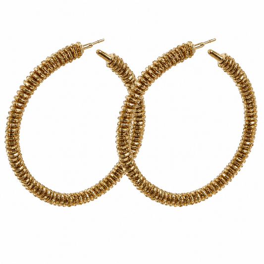 Gold Twinkle Hoobs Earrings حلق لون ذهبي