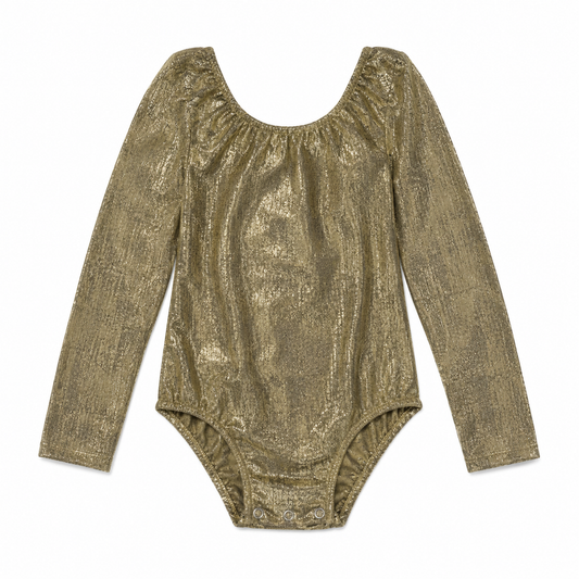Livee Gold Long Sleeve Leotard