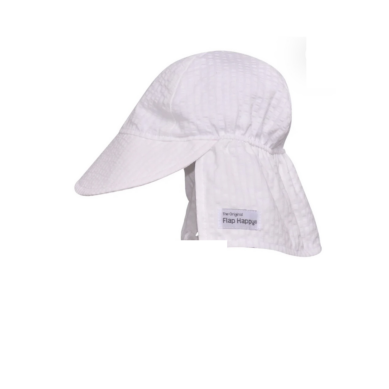 Vabilla Stripe Original Flap Hat قبعة لون أبيض