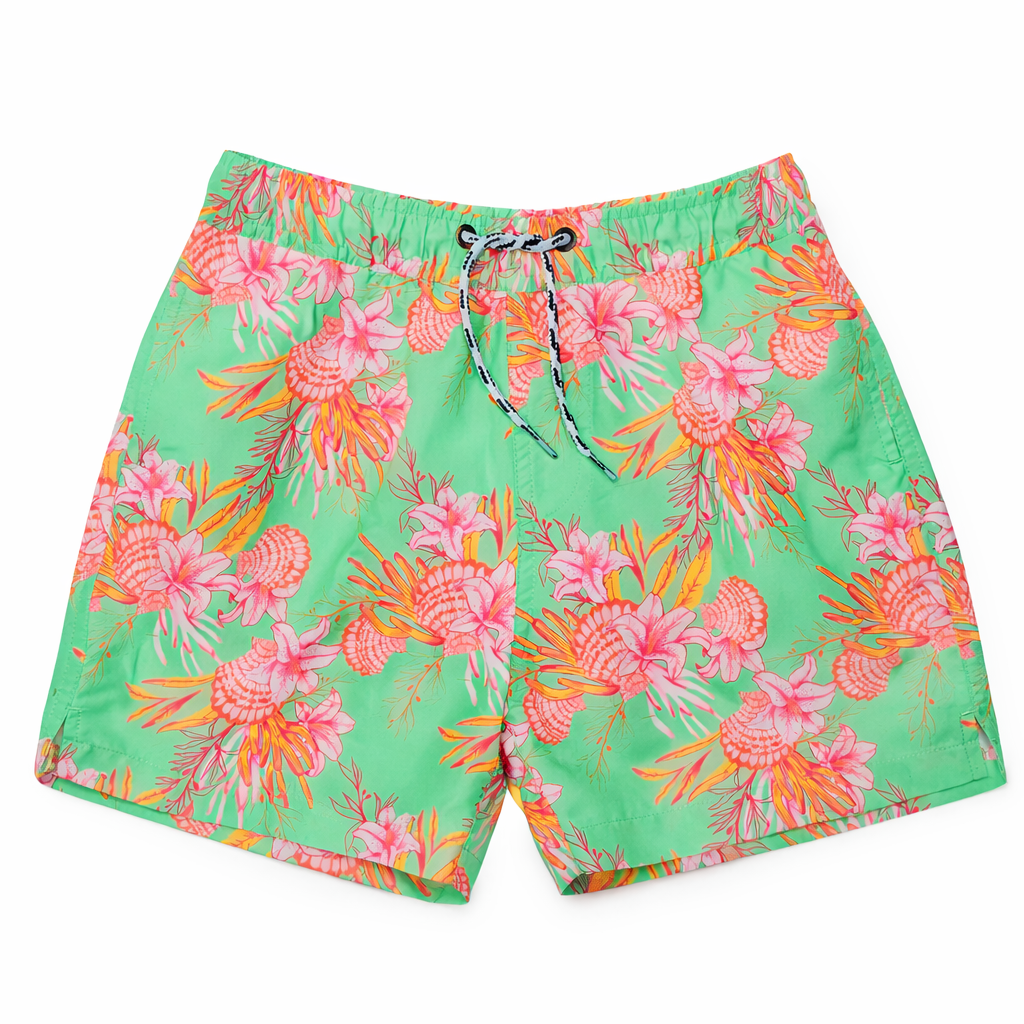 Costal Shells Swimsuit & Short Set طقم سباحة