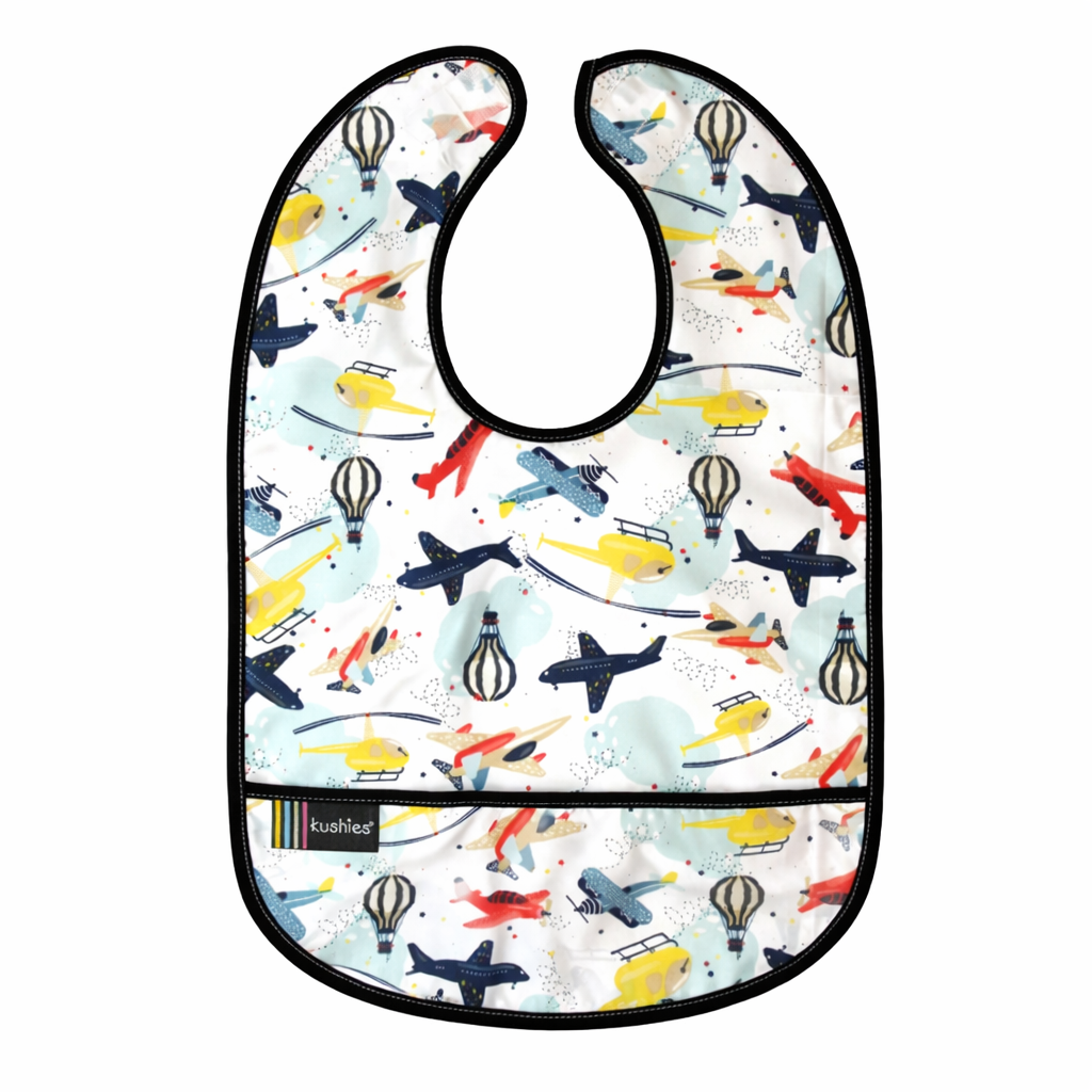 White Airplanes Bib مريلة نايلون