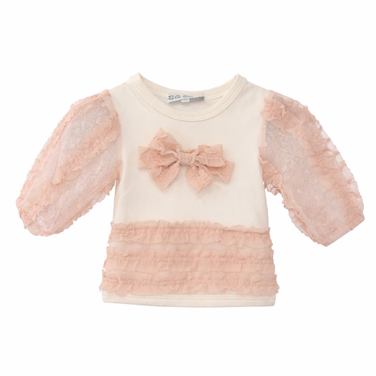 Ivory & Pink L/S Pink Ruffle Set طقم مواليد