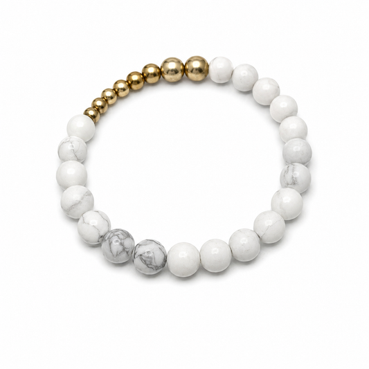 Gemstone Bracelet With Gold سوار لون ابيض