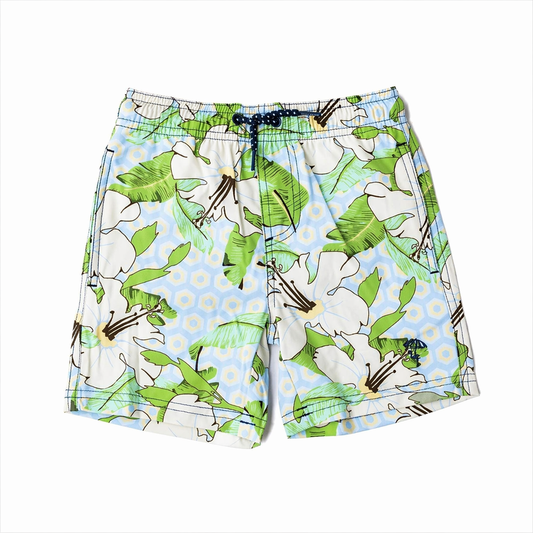 Hibiscus Botanical Blue Swim Short شورت سباحة
